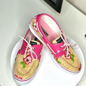 SPERRY TOP SLIDER FLORAL BOAT SHOES size 9 M